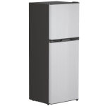 HOMCOM Double Door Mini Fridge with Freezer, 4.6 Cu.Ft Small Refrigerator with Thermostat, Shelves, Reversible Door, Silver