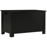 HOMCOM Large Storage Box Storage Trunk Cabinet Container with Lid and 2 Safety Hinges, Black