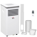 HOMCOM 8000 BTU Portable Air Conditioner for Rooms Uo to 344 Sq.Ft., 4-in-1 Mobile AC Unit with Dehumidifier, Cooling Fan, Sleep Mode, Remote, 24H Timer, Window Installation Kit, White