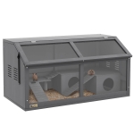 PawHut Rat Cage Hamster Cage Small Animal Playhouse for Gerbils with Suspension Bridge, Ladders, Openable Top Hut