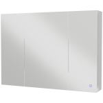 kleankin Bathroom Mirror Cabinet with Light, Bathroom Storage Cupboard with USB Charge, Adjustable Shelf, 35.5"W x 25.5"H, White