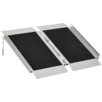 HOMCOM 2' Skidproof Portable Wheelchair Ramp for Home, Steps, Doorways, Carpeted Foldable Handicap Ramp, Threshold Ramp