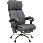 Vinsetto Executive Massage Office Chair with 4 Vibration, Computer Desk Chair, PU Leather Heated Reclining Chair with Adjustable Height, Swivel Wheels, Gray