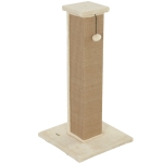 PawHut 32" Tall Cat Scratching Post for Indoor Cats and Kittens, Sisal Cat Scratcher with Hanging Ball Soft Plush, Beige