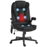 HOMCOM 6 Point Executive Office Chair with Heat, Velvet High Back Vibrating Massage Office Chair, Black