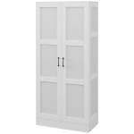 HOMCOM 71" Tall Storage Cabinet with Movable Storage Shelves, Modern Style Pantry Cupboard Cabinet with Soft Close Doors, White