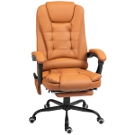 Vinsetto 7-Point Vibrating Massage Office Chair High Back Massaging Office Desk Chair with Lumbar Support, Footrest, Light Brown