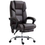 Vinsetto 6 Point Vibration Massage Office Chair with Heat, PU Leather Computer Chair with Adjustable Height Reclining Back, Brown