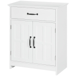 kleankin Bathroom Storage Cabinet, Modern Bathroom Cabinet with 2 Doors, Storage Drawer & Adjustable Shelf, White