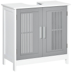 kleankin Under Sink Pedestal Storage Bathroom Cabinet, Gray White