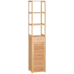kleankin Bathroom Storage Cabinet with Drawer and Slatted Shelves