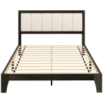 HOMCOM Full Bed Frame with Headboard Full Size Platform Bed Frame with Wooden Slats No Box Spring Needed Charcoal Gray