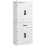 HOMCOM 72" Tall Kitchen Cabinet, Kitchen Pantry Cabinet with Barn Doors, Drawer, 5-Tier Shelf and Adjustable Shelves, White