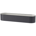 Outsunny 7.9' x 2' x 1.4' Galvanized Raised Garden Bed Kit, Metal Planter Box with Safety Edging, Dark Gray