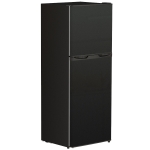 HOMCOM Double Door Mini Fridge with Freezer, 4.6 Cu.Ft Small Refrigerator with Thermostat, Shelves, Reversible Door, Black