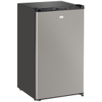 HOMCOM Mini Fridge with Freezer, Compact Mini Refrigerator with 3.3Cu Ft Capacity, Adjustable Shelves and Temperature and Reversible Door for Bedroom, Black/Silver