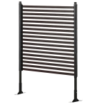 Outsunny 4 FT Outdoor Privacy Screen with 2 Standing Ways for Hard & Soft Ground, Decorative Outdoor Divider, Metal Animal Barrier for Garden, Backyard, Deck, Brown