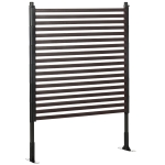 Outsunny 4 FT Outdoor Privacy Screen with 2 Standing Ways for Hard & Soft Ground, Decorative Outdoor Divider, Metal Animal Barrier for Garden, Backyard, Deck, Brown