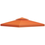 Outsunny 10' x 10' Square 2-Tier Gazebo Canopy Replacement Top Cover Outdoor Garden Sun Shade, Orange