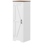 HOMCOM Farmhouse Accent Cabinet with Adjustable Shelf Barn Door Storage Cabinet for Living Room Floor Pantry Cabinet, White