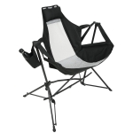 Hammock Camping Chair with Cup Holder and Carry Bag, Folding Portable Rocking Chair with Adjustable Back, 38" L x 35" W x 45" H, Black