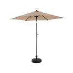 9ft Outdoor Patio Umbrella with Push Button Tilt and Crank, 6 Steel Ribs, Market Umbrella for Pool, Garden, 104" L x 104" W x 98.5" H, Khaki