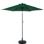 9ft Outdoor Patio Umbrella with Push Button Tilt and Crank, 6 Sturdy Steel Ribs, Base Not Included, 104" L x 104" W x 98.5" H, Dark Green