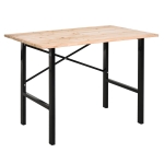 HOMCOM 46"L x 28"W Garage Table with X Bar Support and Natural Tabletop, Natural/Black
