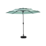 10ft 3-Tier Auto-Tilt Patio Umbrella with 8 Steel Ribs, Crank System, Aluminum Outdoor Market Umbrella, 116" L x 116" W x 98.5" H, Light Green