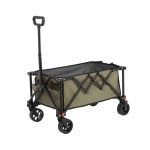 Folding Wagon Cart with All Terrain Wheels, Adjustable Handle, Quick Setup and Folding Garden Cart, 30.5" L x 19" W x 18" H, Army Green