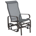 Outsunny Patio Glider with Breathable Mesh Fabric, Outdoor Glider Chair, Garden Rocking Gliding Seat for Patio, Yard, Porch, Brown/Grey