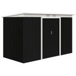 Outsunny 9' x 4' Metal Outdoor Storage Shed, Tool House with Double Lockable Doors for Backyard, Patio, Lawn, Garage, Dark Gray