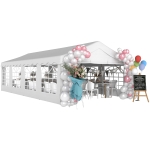 Outsunny 13 x 26 ft Heavy Duty Party Tent Outdoor Gazebo Wedding Tent Event Shelter Carport BBQ with Removable Sidewalls & Windows, Outside Waterproof Canopy for Parties, White