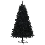 HOMCOM 5ft Artificial Christmas Trees with Auto Open and Steel Base, Black
