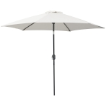 Outsunny 8.5' Round Aluminum Patio Umbrella 6 Ribs Market Sunshade Tilt Canopy w/ Crank Handle Garden Parasol Cream White
