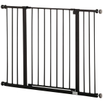PawHut Pressure Fit Dog Gate Pet Barrier for stairs doorway, 29.9''- 42.1'' Width Black