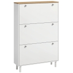 HOMCOM Shoe Storage with 3 Flip Drawers and Adjustable Shelves, Entryway Shoe Storage Cabinet for 24 Pairs of Shoes, White