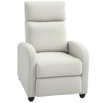 HOMCOM Manual Recliner Sofa Home Theater Seating, Single Reclining Sofa Chair with Padded Seat for Living Room, Cream White