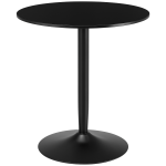HOMCOM Modern Kitchen Table for 2 People, Round Dining Table with Steel Base for Living Room, Dining Room, Black