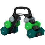 Soozier 40 LBS Hex Dumbbell Set with Vertical Rack, Adjustable Dumbbells, Hand Weights for Home Gym Strength Training, Green