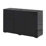 HOMCOM Kitchen Sideboard Storage Cabinet, Modern Coffee Bar with Push-Open Design and 2 Drawers for Living Room, Black
