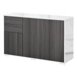 HOMCOM Kitchen Sideboard Storage Cabinet, Modern Coffee Bar with Push-Open Design and 2 Drawers for Living Room, Light Grey