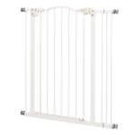 PawHut Extra Tall Dog Gate with Door, Pressure Fit, Auto Close, Double Locking for Doorways Hallways Stairs, 29"-34", White