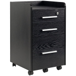 HOMCOM 3 Drawer File Cabinet with Lock and Edged Top, Lockable Filing Cabinet on Wheels for Letter and A4 Size, Black