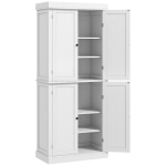 HOMCOM 72.5" Freestanding Kitchen Pantry Cabinet with 4 Doors, White