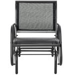 Outsunny Outdoor Glider Chair, Steel Swing Chai with Curved Armrests for Porch, Garden, Poolside, Balcony, Black