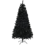 HOMCOM 7.5ft Artificial Christmas Trees with Auto Open and Steel Base, Black