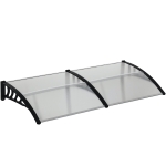 Outsunny Awning Door Canopy, 78.7" x 37.8", Polycarbonate Front Door Outdoor Patio Cover for UV Protection, Clear