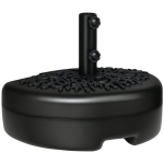 Outsunny Half Round Umbrella Base, Sand or Water Filled Half Patio Umbrella Stand Holder for Lawn, Deck, Backyard and Garden, 40lb Capacity Water or 46lb Capacity Sand, Fit 1.5"or 2" Pole, Black