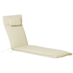 Outsunny Lounger Chair Cushion ONLY with Thick Padded, Headrest, Cream White